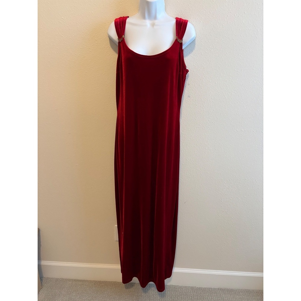NWT Jessica McClintock Gunne Sax Maxi Dress 13/14 Red Velvet Vintage Formal